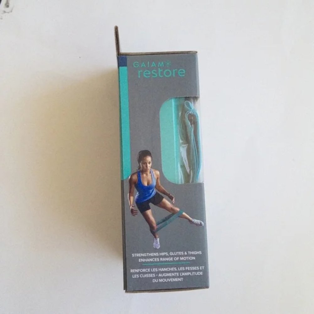 New GAIAM Restore Medium Resistance Loop Band With Bonus Exercise Guide